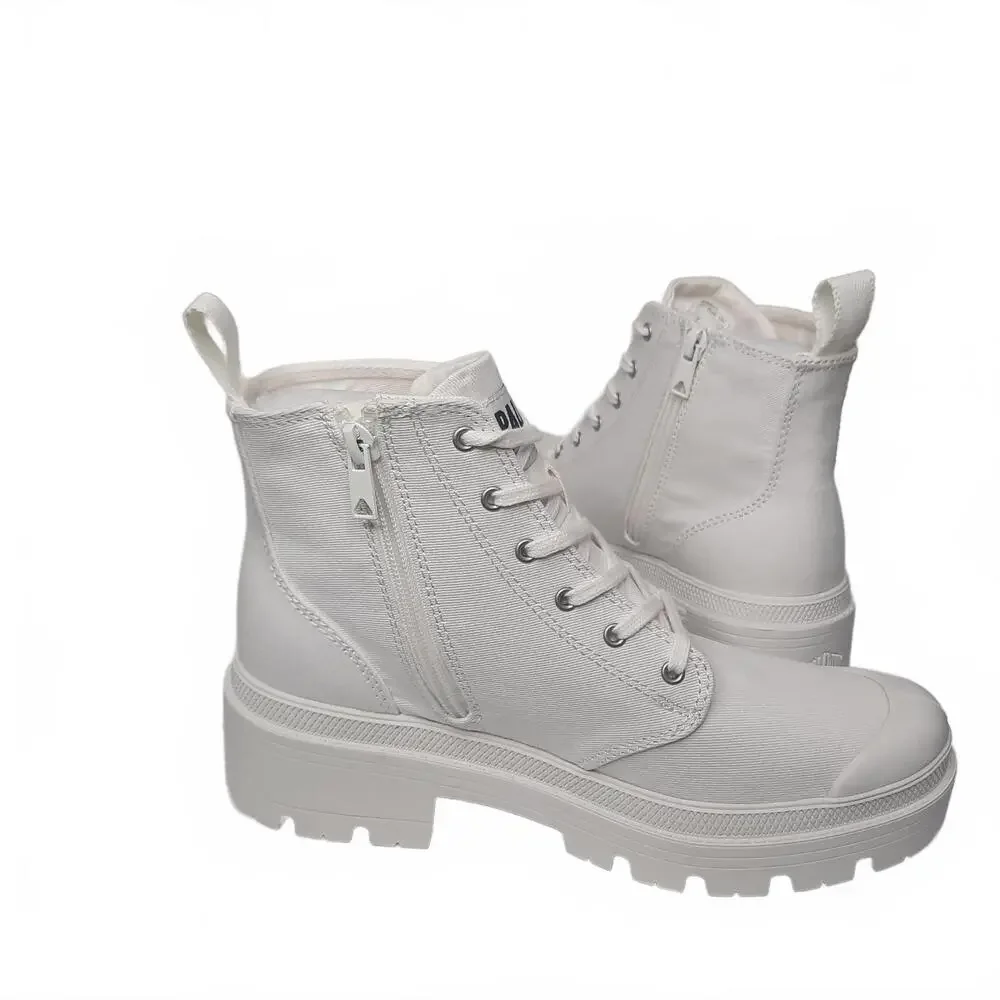 Palladium Pallabase Twill‎ Women's White -Vegan Size  7.5